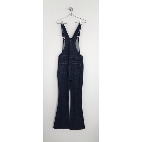MADEWELL FLEA MARKET FLARE DARK WASH ITALIAN DENIM BLUE OVERALLS SIZE S - Picture 6 of 9